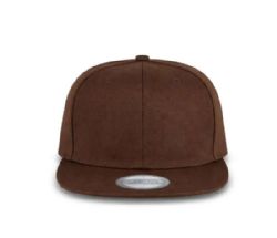 48 Bulk 6 Panel Snapback High Profile Flat Brim Hat Brown