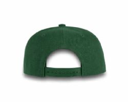 48 Bulk 6 Panel Snapback High Profile Flat Brim Hat Dark Green