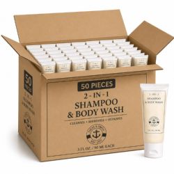 50 Bulk Yacht & Smith 2 In 1 Shampoo And Body Wash 3oz Bottle
