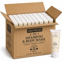 200 Bulk Yacht & Smith 2 In 1 Shampoo And Body Wash 3oz Bottle