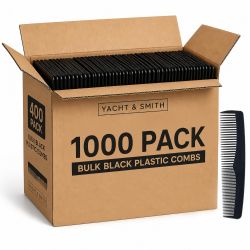 1000 Bulk Yacht & Smith Black Plastic Comb 4.9 Inches