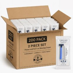 200 Bulk Yacht & Smith Shaving Cream And Razor Kit .27 oz