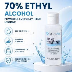 96 Bulk 2 Oz Hand Sanitizer, 70% Ethyl Alcohol