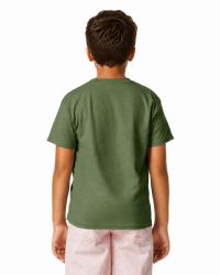 24 Bulk Kids Youth Cotton Army Green T Shirts Size XS