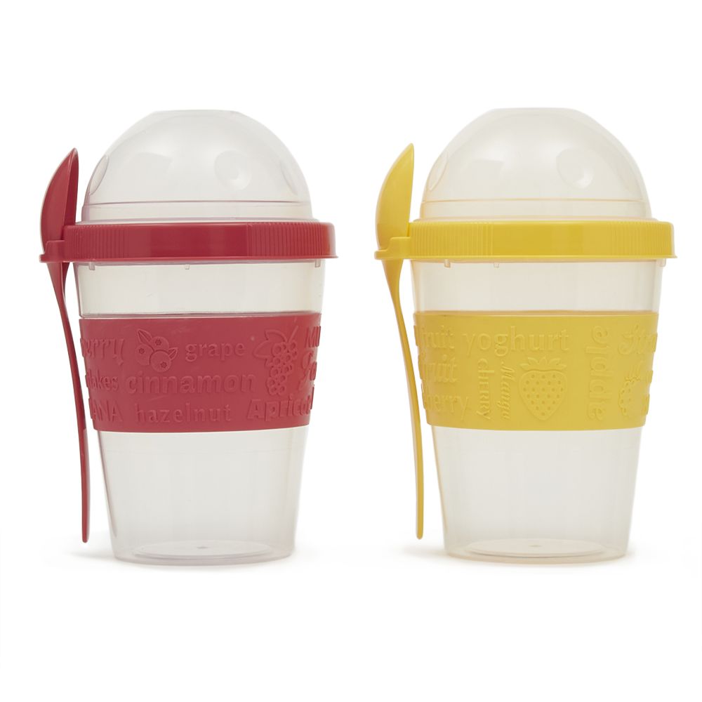 12 Bulk Plastic TO-Go Cup With Spoon