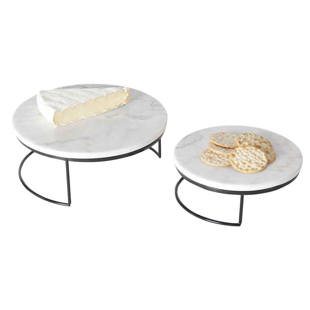 4 Bulk Sophia Grace 2 Piece Nesting Marble Tabletop Risers, White/black