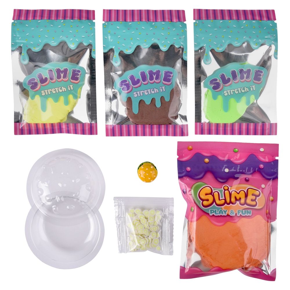 48 Bulk (t) 5.6" Cheeseburger Clay Slime Kit