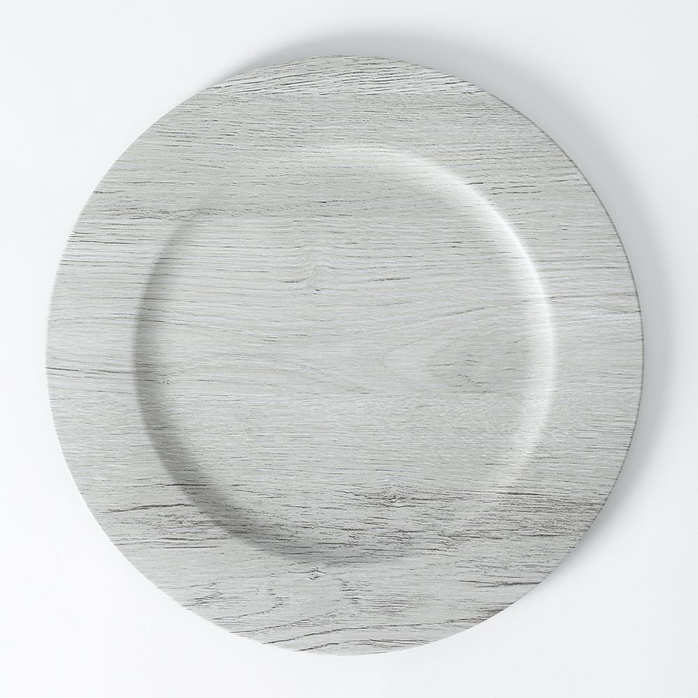 12 Bulk Sophia Grace 12" Charger Plate, Timber Grey
