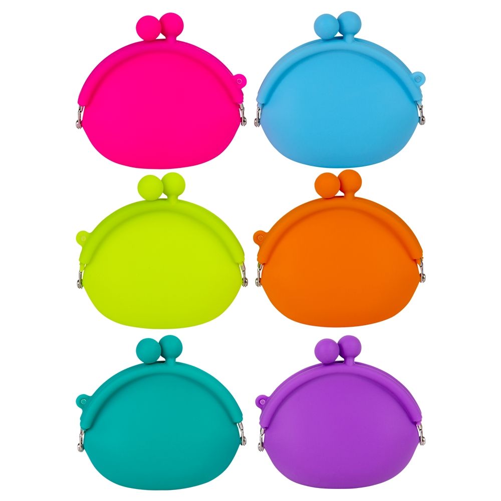 144 Bulk Silicone Coin Purse 3.5"