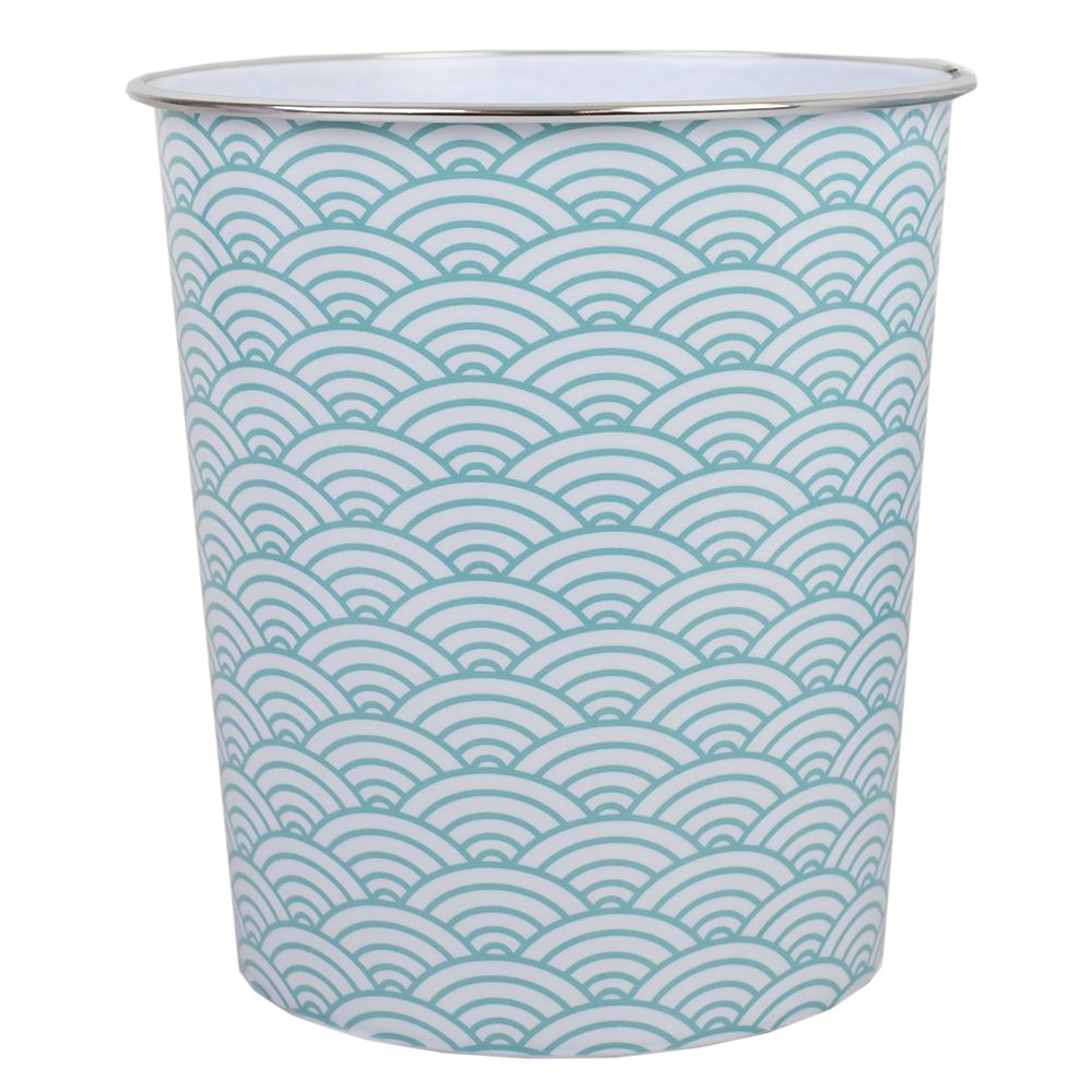 24 Bulk Chevron 5 Liter Open Top Compact Decorative Round Waste Bin