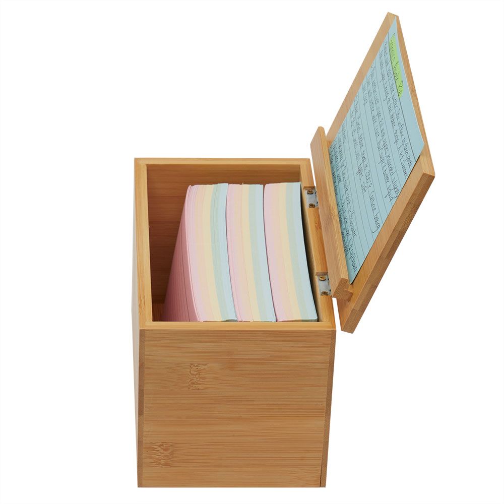 6 Bulk Bamboo Recipe Box