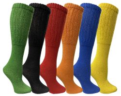 24 Bulk Yacht & Smith Women's Assorted Colored Slouch Socks Size 9-11