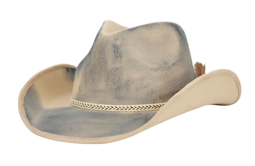 12 Bulk Poly Felt Western Cowboy Hats W/braid Band Assorted