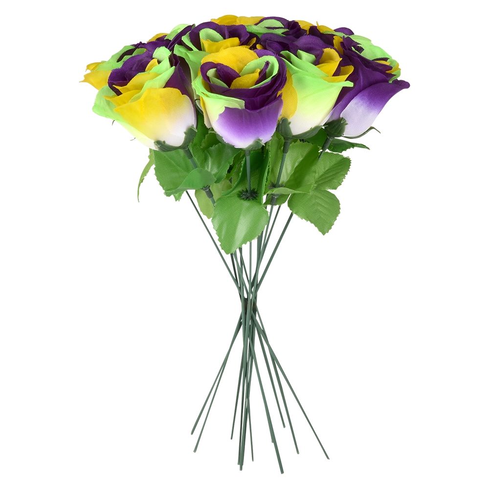 600 Bulk 11" Mardi Gras Faux Rose
