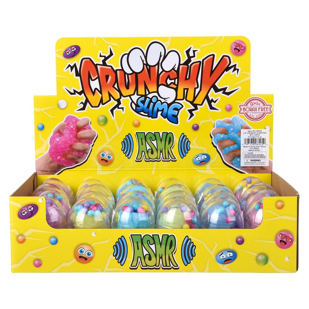 288 Bulk (t) 2.4" Crunchy Clay Slime Egg 24ct