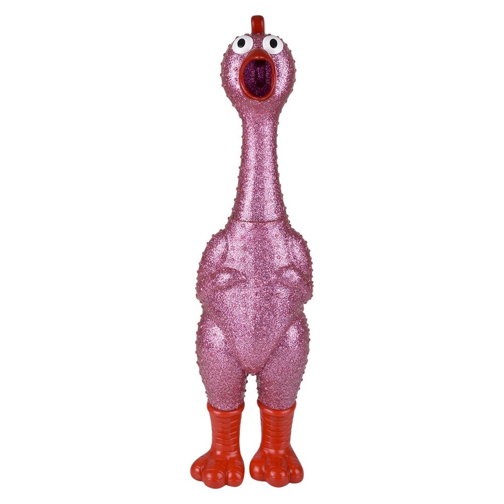 6 Bulk 24" Giant Sparkle Rubber Chicken 6ct