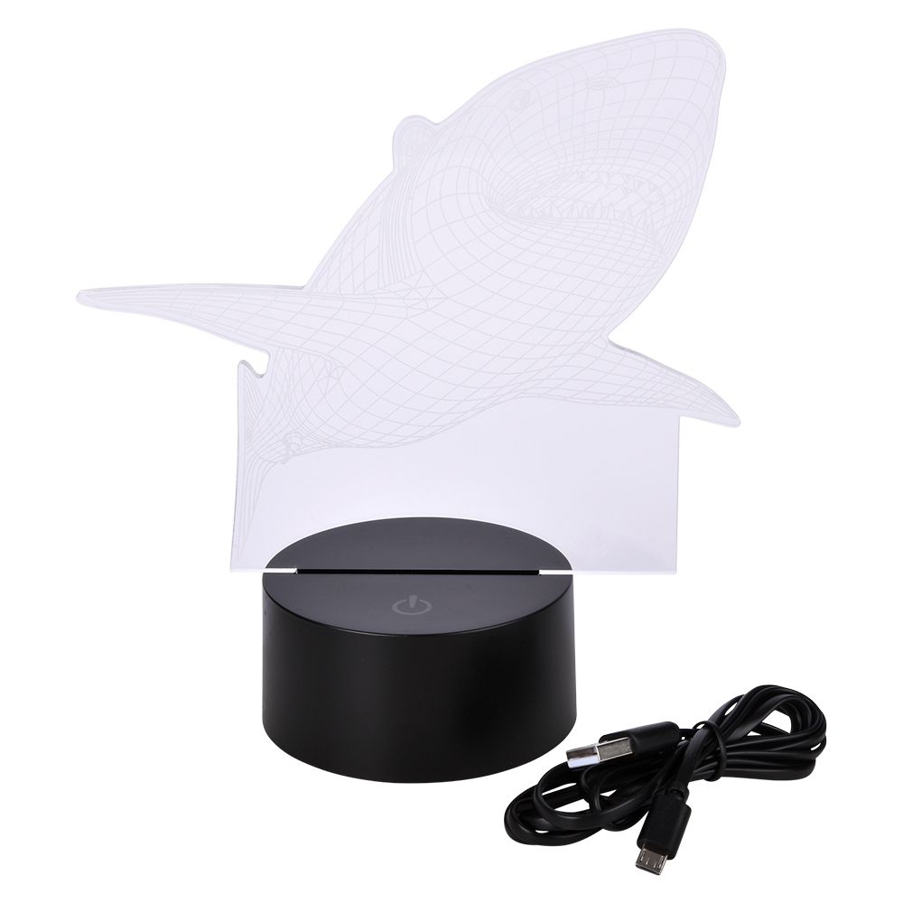 20 Bulk 3d Illusion Color Changing LighT- Shark 8" 20/20