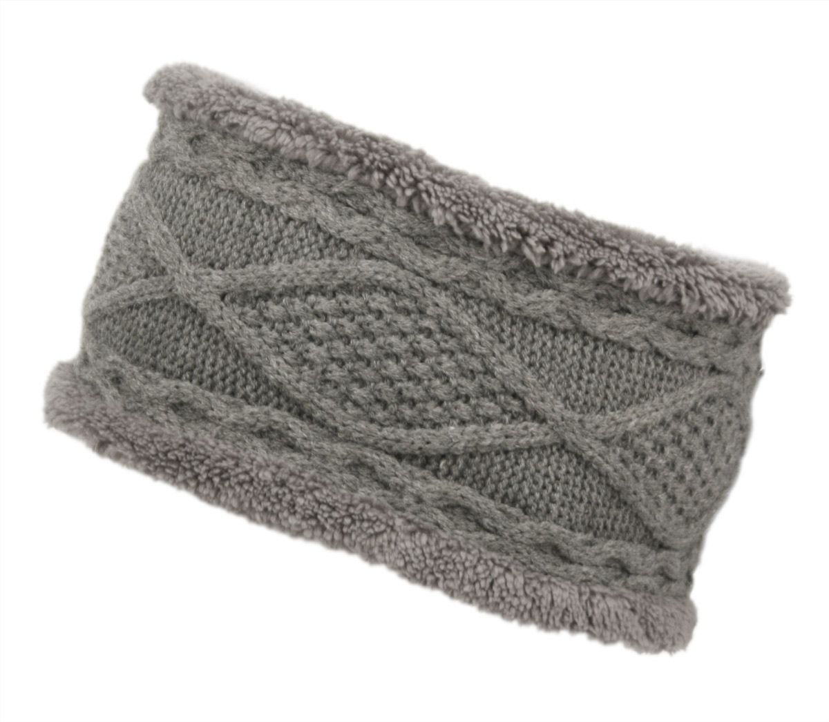 12 Bulk Knit Winter Headband With Sherpa Lining Assorted