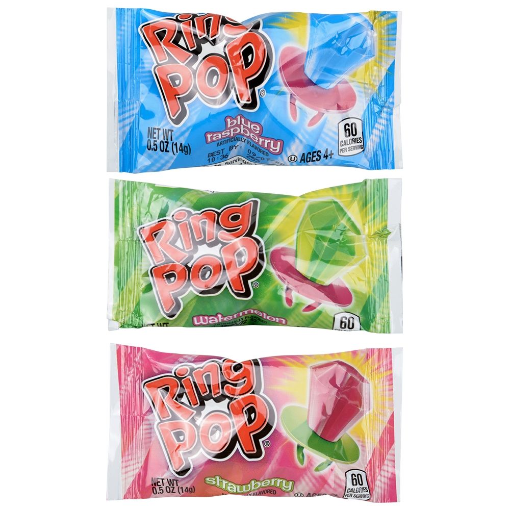 12 Bulk Peg Bag Ring Pop 3 Pack 12ct