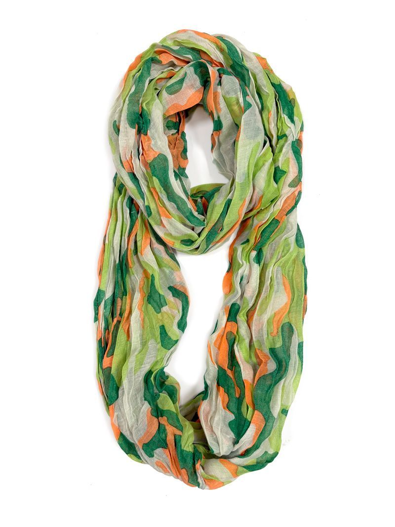 12 Bulk Camouflage Infinity Scarves Assorted