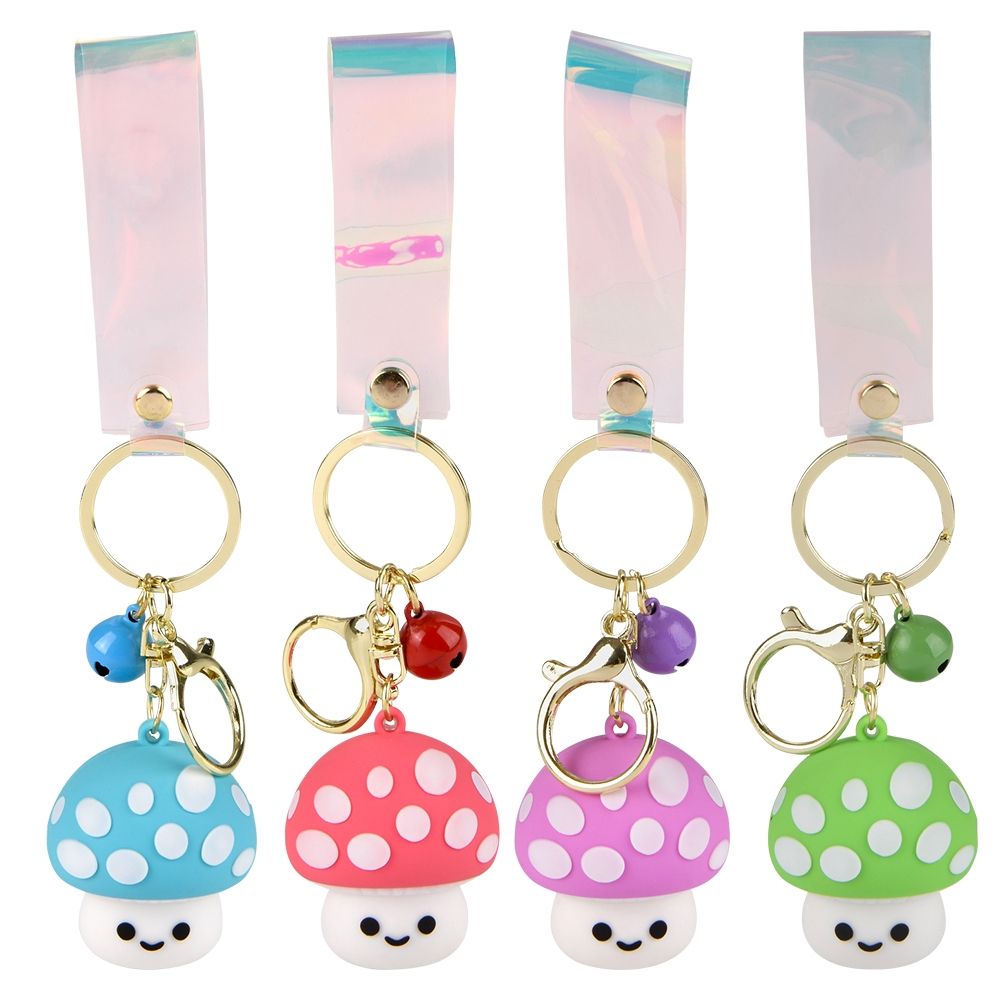 192 Bulk 2" Mushroom Charm Wristlet Backpack Keyring 24ct