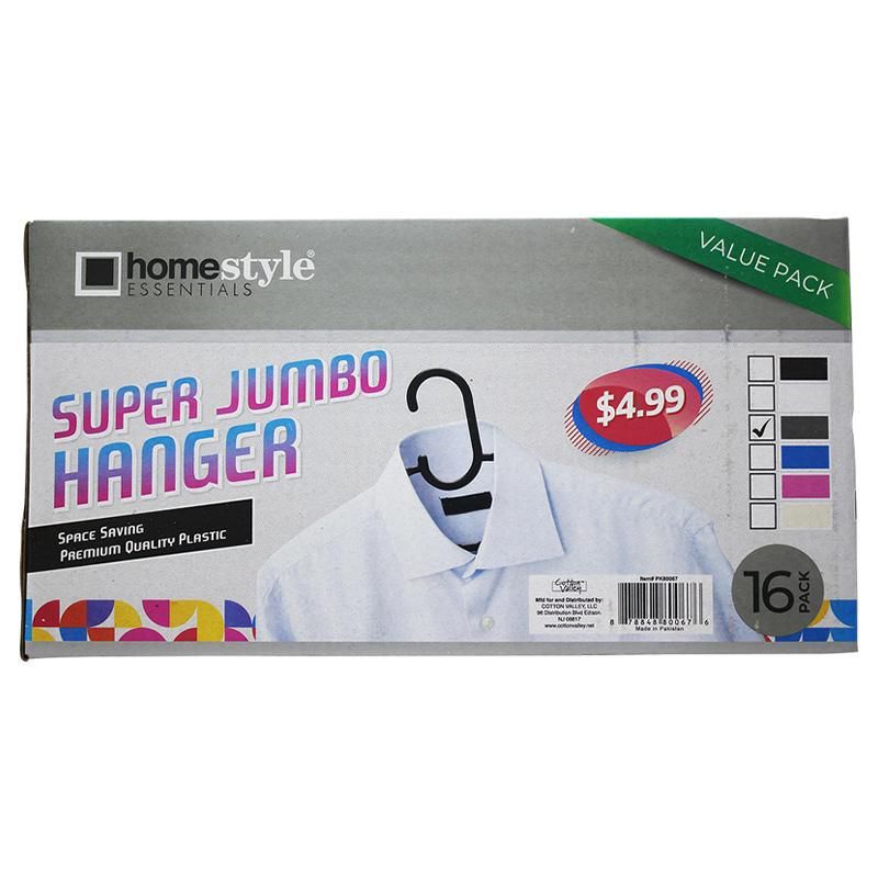 8 Bulk 16 Pack Grey Plastic Box Hangers