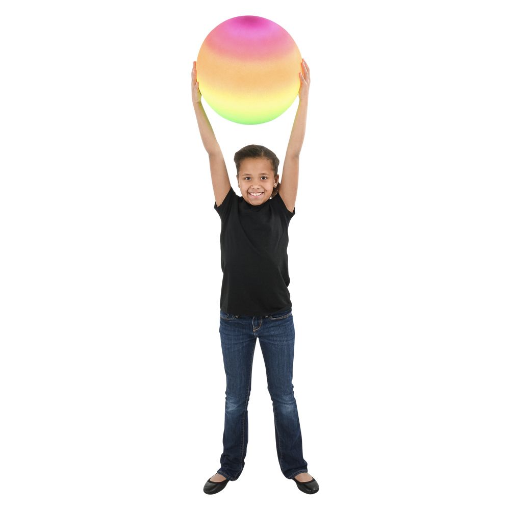 24 Bulk Neon Rainbow Playground Ball 16" 24/18