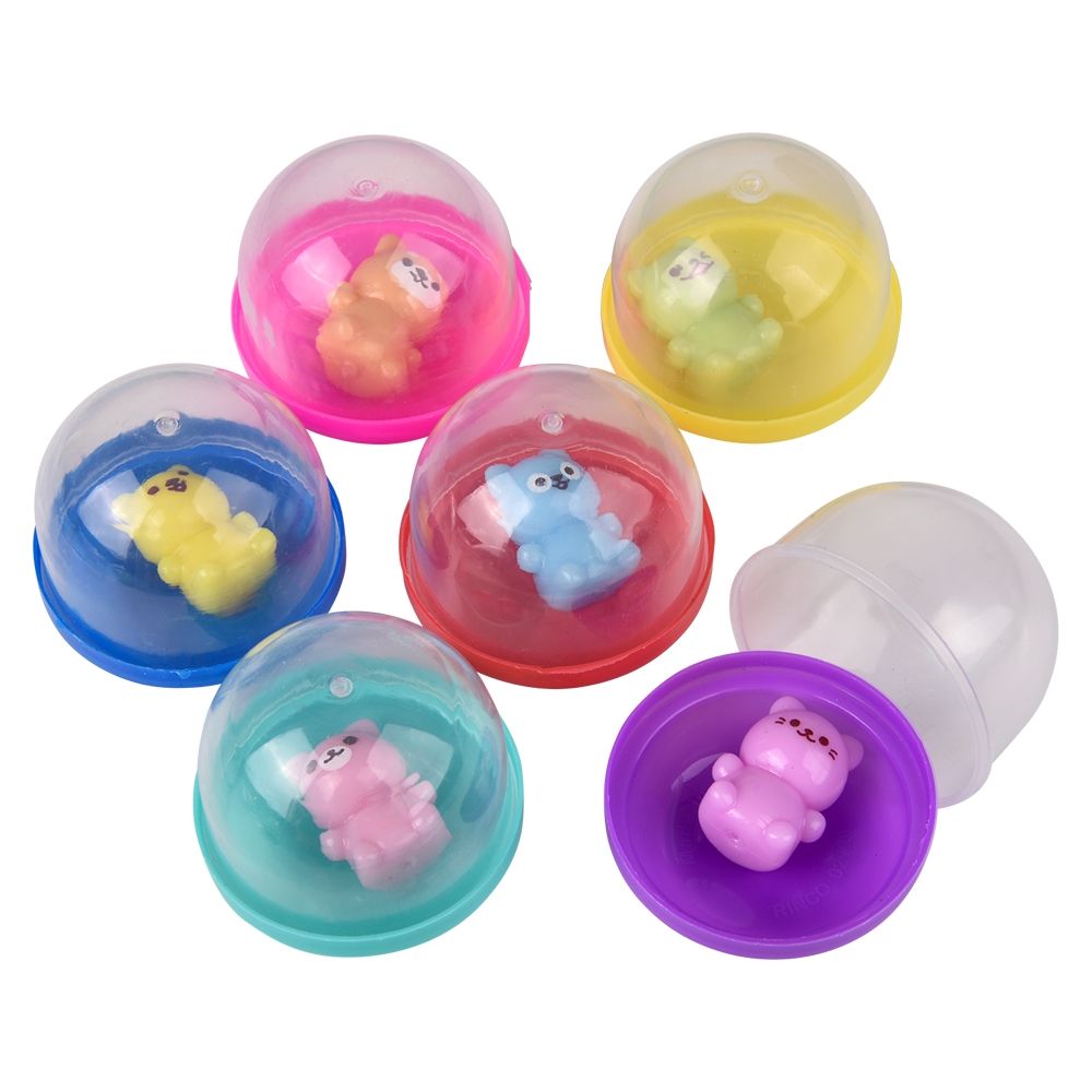 250 Bulk 1" Mini Kawaii Squeezy Figurines In 2" Capsule 250ct