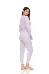 24 Bulk Yacht & Smith Womens Cotton Thermal Underwear Set Purple Size S
