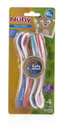 24 Bulk Nuby Soft Tip Hot Safe Spoons (4-Pk)