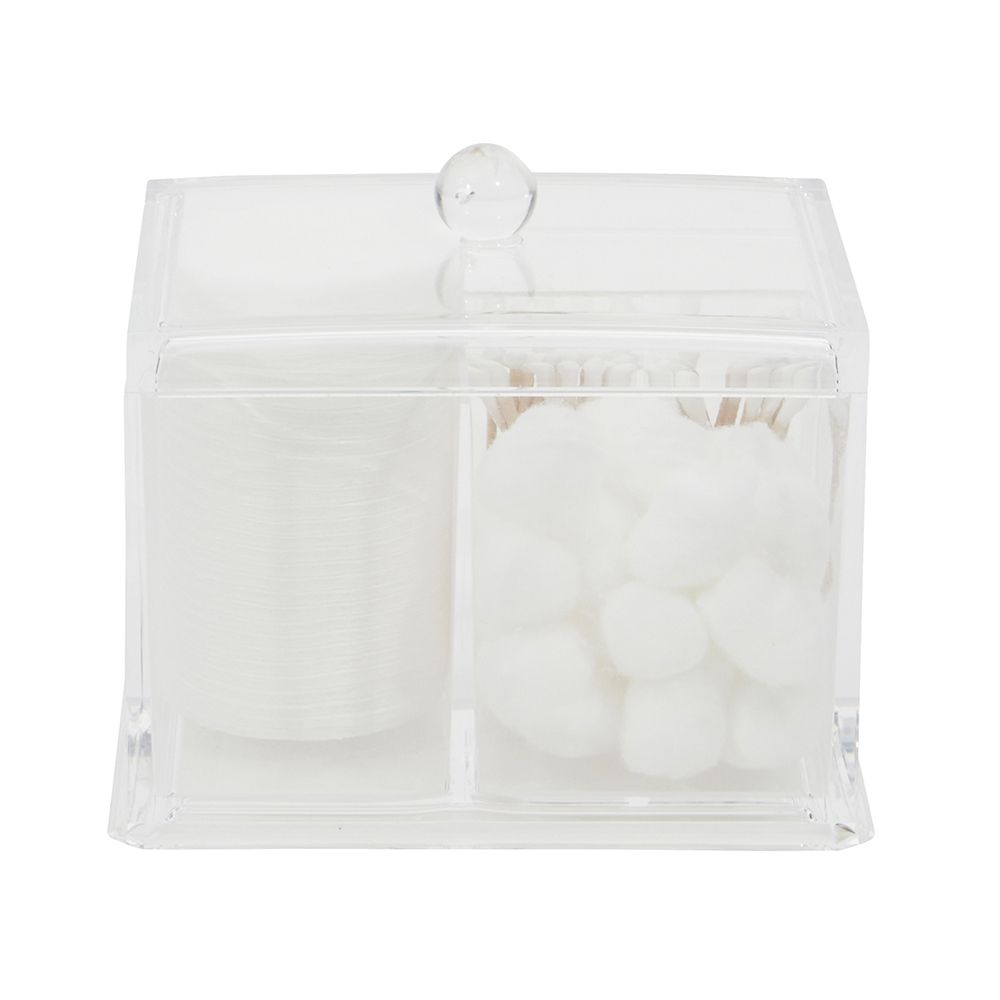 12 Bulk Dual Compartment Cosmetic Organizer With Cotton Pads And Swabs