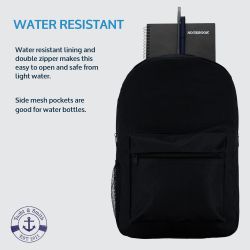 24 Bulk Yacht & Smith 17 Inch Water Resistant Backpack With Adjustable Padded Shoulder Straps