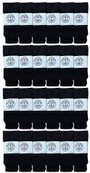6 Bulk Yacht & Smith Women's 26 Inch Cotton Tube Sock Solid Black Size 9-11