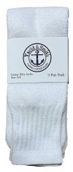 12 Bulk Yacht & Smith Kids 12 Inch Cotton Tube Socks Solid White Size 6-8