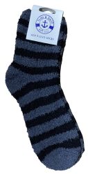 12 Bulk Yacht & Smith Men's Assorted Colored Warm & Cozy Fuzzy Socks