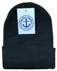 48 Bulk Yacht & Smith Unisex Black Adult Winter Beanies