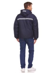 12 Bulk Yacht & Smith Men's Down Thick Insulated Hooded Winter Jacket With Safety Reflector