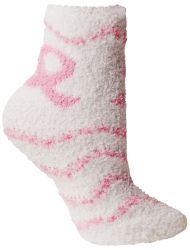 12 Bulk Yacht & Smith Women's Assorted Colored Warm & Cozy Fuzzy Breast Cancer Awareness Socks