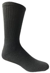36 Bulk Yacht & Smith Men's Cotton 28 Inch Terry Cushioned Athletic Black Tube Socks Size 10-13