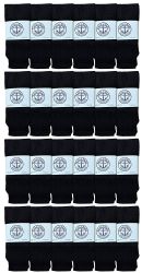 300 Bulk Yacht & Smith Women's 26 Inch Cotton Tube Sock Solid Black Size 9-11