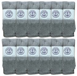 300 Bulk Yacht & Smith Women's 26 Inch Cotton Tube Sock Solid Gray Size 9-11