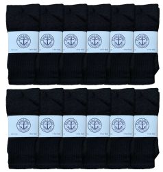 300 Bulk Yacht & Smith Kids 17 Inch Cotton Tube Socks Solid Black Size 6-8