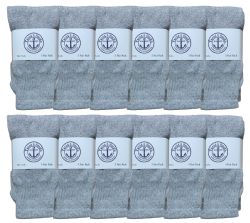 1200 Bulk Yacht & Smith 17 Inch Kids Tube Socks Size 6-8 Solid Gray