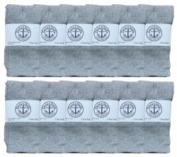 1200 Bulk Yacht & Smith Kids Gray Solid Tube Socks Size 4-6 Bulk Pack