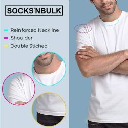 60 Bulk Plus Size Men Cotton T-Shirt Bulk Big Tall Short Sleeve Lightweight Tees 6X-Large, Solid White