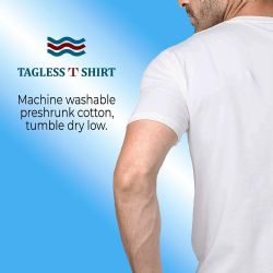 60 Bulk Plus Size Men Cotton T-Shirt Bulk Big Tall Short Sleeve Lightweight Tees 6X-Large, Solid White