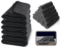 120 Bulk Yacht & Smith Soft Fleece Blankets 50 X 60 Gray 150g