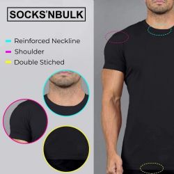 24 Bulk SOCKS'NBULK Mens Cotton Crew Neck Short Sleeve T-Shirts Mix Colors Bulk Pack