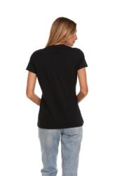 144 Bulk Womens Plus Size Black Cotton Crew Neck T Shirt Size 4x