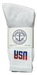300 Bulk Yacht & Smith Men's Cotton Terry Cushioned Athletic White Usa Crew Socks Size 10-13
